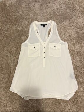 Rock & Republic Ivory Sleeveless Button-Front Camisole
